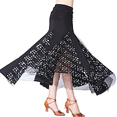 abordables Tenues de danse de salon-Danse de Salon Jupes Imprimé Couleur Pure Fantaisie Femme Utilisation Entraînement Taille haute Polyester