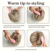 economico parrucca più vecchia-parrucche di capelli ricci naturali a strati corti biondi misti marroni con frangia parrucche piene di tessuto sintetico resistente al calore per le donne 6 pollici