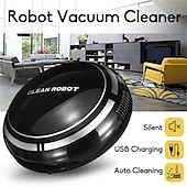 abordables Aspirateurs-Robot de balayage d&#039;aspiration de robot intelligent rechargeable automatique noir