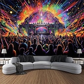 preiswerte Blacklight -Wandteppiche-Schwarzlicht-Wandteppich, UV-reaktiv, leuchtet im Dunkeln, Party, Neon, Trippy, Misty Bar, Konzert, Wandteppich, Wandbild für Wohnzimmer, Schlafzimmer