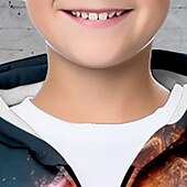billiga Pojkens 3D Sporter &amp; Spel-Pojkar 3D Bilar Huvtröja Kappa Ytterkläder Långärmad 3D-tryck Höst Vinter Mode Streetwear Häftig Barn 3-12 år Utomhus Ledigt Dagligen Normal