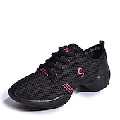 abordables Baskets de danse-baskets de danse en maille respirante pour femmes - chaussures de jazz et de fitness légères à lacets en plusieurs couleurs