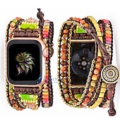 cheap Apple Watch Bands-Handmade Braided Rope Compatible with Apple Watch band Women Multilayer Beaded Beads Strap Replacement Wristband for 38mm 40mm 41mm 42mm 44mm 45mm 49mm iwatch Series Ultra 8 7 6 SE 5 4 3 2 1