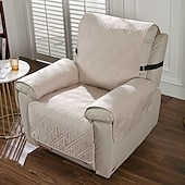 abordables Housse de fauteuil inclinable-Housse de chaise inclinable imperméable matelassée pour grande chaise inclinable, housse de siège réversible et lavable avec sangles élastiques réglables pour enfants et animaux domestiques