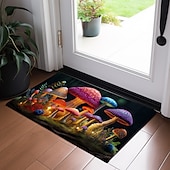 preiswerte Fußmatten-Magic Mushroom Forest Fußmatte, Fußmatten, waschbare Teppiche, Küchenmatte, rutschfester, ölbeständiger Teppich, Innen- und Außenmatte, Schlafzimmer-Dekoration, Badezimmermatte, Eingangsteppich
