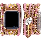 cheap Apple Watch Bands-Handmade Braided Rope Compatible with Apple Watch band Women Multilayer Beaded Beads Strap Replacement Wristband for 38mm 40mm 41mm 42mm 44mm 45mm 49mm iwatch Series Ultra 8 7 6 SE 5 4 3 2 1