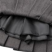 voordelige Effen rokken-Dames Rok A-lijn Modieus Sexy Mini Hoge taille Rokken Effen Geplooid Straat Dagelijks Zwart donkergrijs Khaki Abrikoos Lente zomer Polyester