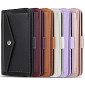 cheap iPhone Cases-Phone Case For iPhone 15 Pro Max Plus iPhone 14 13 12 11 Pro Max Plus Back Cover Wallet Case with Stand Holder Magnetic with Lanyard Retro TPU PU Leather