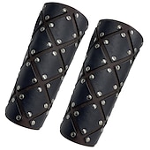 abordables Armadura-Retro Antiguo Medieval Renacimiento Armas y Armaduras Pulsera Muñequera Pirata Vikingo Cruzado Tiro al arco Hombre Vikingo Carnaval Mascarada Fiesta LARP Adulto Guardabrazos