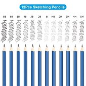 economico pittura, disegno e materiale artistico-bview art Confezione da 32 matite da disegno set kit da disegno professionale con matite per schizzi bastoncini di carbone di grafite in custodia portatile forniture da disegno per studenti artisti