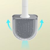 Недорогие Гаджеты для ванной-Силиконовая щетка для унитаза, настенная съемная ручка, набор держателей, нескользящая гибкая щетка, инструменты для чистки насадки, аксессуары для туалета