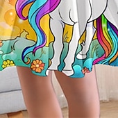 abordables Robe Licorne 3D-FILLE 3D Floral à imprimé arc-en-ciel Robe Rose manche longue 3D effet Automne Hiver Vacances Sport &amp; Loisir du quotidien Le style mignon Décontractées Magnifique Enfants 3-12 ans Robe casual Robe