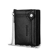 economico porta carte e custodie-portafoglio da uomo in pelle combinazione porta carte d&#039;identità in pelle pu con design a catena antifurto