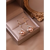abordables Boucles d&#039;oreilles-Femme Perle Boucles d&#039;oreille Clou Bijoux Fins Classique Précieux Le style mignon mode Des boucles d&#039;oreilles Bijoux Or rose Pour Cadeau Festival 1 paire
