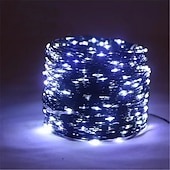 olcso Hálózatra csatlakoztatható elektronika-30m 50m 100M Fényfüzérek 300  500  1000 LED 2835 SMD 1 13Keys távirányító 1set Meleg fehér RGB Fehér Rézhuzalos lámpák Ünnepi fények Parti Szabadság Esküvő 220-240 V