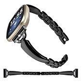 olcso Fitbit óraszíjak-Smart Watch Band Kompatibilis valamivel FitBit Versa 4, Sense 2, Versa 3, Sense ötvözet Okos óra Szíj Női Csillogás Kristály Ékszer karkötő Csere Karszalag