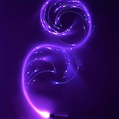 cheap Novelties-LED Fiber Optic Dance Whip - USB Rechargeable Ideal for Halloween Christmas and Holiday Celebrations - Perfect for Stage Ambience Props