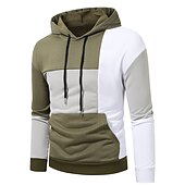 billiga bashuvtröjor för män-Herr Huvtröja Svart Rodnande Rosa Armégrön Blå Huva Färgblock Ficka Sport &amp; Utomhus Dagligen Helgdag Streetwear Häftig Ledigt Vår &amp; Höst Kläder Pull Tröjor