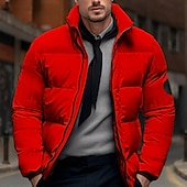 abordables Manteaux &amp; vestes-Homme Manteau d&#039;hiver Veste d&#039;Hiver Doudoune Zippé Poche Polyester Poche Extérieur Rendez-vous Casual Quotidien Normal Mode Décontractées Chaud Coupe Vent Hiver Plein Noir Blanche Rouge Vert Doudoune