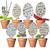ieftine ţăruşi decorativi de grădină-cadou de prietenie marker de grădină, markere de plante cu lingură ștampilată cu argint, markere de grădină cu lingură ștampilată din farfurie de argint, marker de artă pentru grădină, decorare de