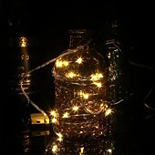 economico Striscie luci a batteria-elegante festa di ricevimento di nozze 16 confezioni luci fatate a led a batteria luci a stringa filo d&#039;argento impermeabile 7 piedi 20 led lucciola luci stellate lunari per fai da te festa di nozze