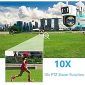 cheap Outdoor IP Network Cameras-Yoosee HD 4K 8MP Two Lens Two Screen Outdoor Wireless Camera 10X Zoom Two Way Audio Motion Detection