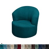 abordables Cubierta de sillón y silla sin brazo-Funda para sillón giratorio de barril de jacquard, funda elástica color burdeos para sillón giratorio, funda para sofá, funda para sillón de club redondo moderno