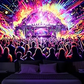 preiswerte Blacklight -Wandteppiche-Schwarzlicht-Wandteppich, UV-reaktiv, leuchtet im Dunkeln, Party, Neon, Trippy, Misty Bar, Konzert, Wandteppich, Wandbild für Wohnzimmer, Schlafzimmer