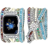 cheap Apple Watch Bands-Handmade Braided Rope Compatible with Apple Watch band Women Multilayer Beaded Beads Strap Replacement Wristband for 38mm 40mm 41mm 42mm 44mm 45mm 49mm iwatch Series Ultra 8 7 6 SE 5 4 3 2 1