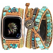 cheap Apple Watch Bands-Handmade Braided Rope Compatible with Apple Watch band Women Multilayer Beaded Beads Strap Replacement Wristband for 38mm 40mm 41mm 42mm 44mm 45mm 49mm iwatch Series Ultra 8 7 6 SE 5 4 3 2 1
