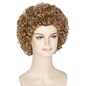 cheap Historical Wigs-Women Short Curly Wig Strawberry Blonde Brown Cosplay Party Wig Halloween Wigs