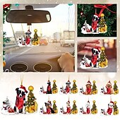ieftine Ornamente pentru pomul de Crăciun-creativ pandantiv mașină nouă câine de Crăciun ornament de om de zăpadă pandantiv brad de Crăciun pandantiv rucsac acrilic cadou de Crăciun