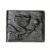 abordables Porte-cartes et étuis-Portefeuille vintage en cuir véritable pour hommes, portefeuille tigre imprimé en 3D, porte-carte