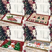 preiswerte Weihnachtsbad-Weihnachts-Bodenmatte, Tür-Bodenmatte, Weihnachtsmann, Schneemann, Veranda, Balkon, rutschfester, saugfähiger Teppich, Urlaubsdekoration, bedruckte Fußmatte, Urlaubsdekoration
