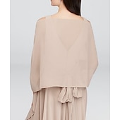 cheap Wedding Guest Wraps-Shawls Women&#039;s Wrap Elegant Pure Sleeveless Chiffon Wedding Wraps With Pure Color For Party Spring &amp; Summer