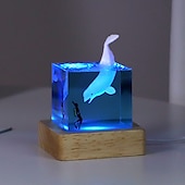 levne Stolní lampy-mořská pryskyřice velryba keporkak 5 cm/2 palce kostka ornament svítící mini noční světlo narozeninový dárek k vánocům