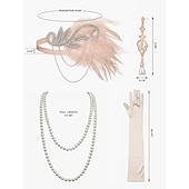 cheap Outfits-Retro Vintage Roaring 20s 1920s Flapper Dress Outfits Accessories Set The Great Gatsby Wedding Guest Sequins Tassel Fringe Sequin Tassel V Neck Women&#039;s Halloween Carnival Masquerade Carnival Party