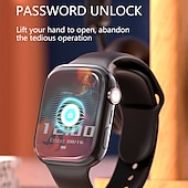 abordables Montres connectées-DS9 Montre intelligente 1.96 pouce Smartwatch Montre Connectée 4G Podomètre Moniteur de Fréquence Cardiaque Calendrier Compatible avec Invalide Femme Hommes Mode Mains-Libres Rappel de Message Suivi