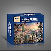economico Puzzle-creativo 1000 pezzi di carta bianca piatta carta addensata puzzle circolare luna amore mare puzzle giocattolo per adulti