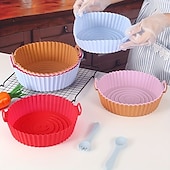 economico Teglie e stampi da forno-Teglia per friggitrice ad aria in silicone alimentare con carta assorbente olio - resistente alle alte temperature