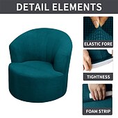 abordables Cubierta de sillón y silla sin brazo-Funda para sillón giratorio de barril de jacquard, funda elástica color burdeos para sillón giratorio, funda para sofá, funda para sillón de club redondo moderno