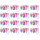 economico Striscie luci a batteria-elegante festa di ricevimento di nozze 16 confezioni luci fatate a led a batteria luci a stringa filo d&#039;argento impermeabile 7 piedi 20 led lucciola luci stellate lunari per fai da te festa di nozze