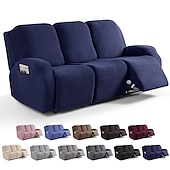 cheap Recliner Chair Cover-Loveseat 3 Seater Burgundy Recliner Covers Cover for Large Reclining Chair Slipcover Seat Reversible Washable Protector with Elastic Adjustable Straps for Kids Pets