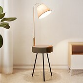 abordables lampadaire led-Lampadaire Lampes ambiantes Moderne contemporain / Style nordique Source d&#039;alimentation LED Pour Salle de séjour / Bureau / Bureau de maison Bois 90-240V Noir / Blanche