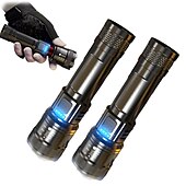 お買い得  懐中電灯-充電式LED懐中電灯、高ルーメン、4つのモードを備えた超高輝度LEDフラッシュライト、ズーム可能な防水ハンドヘルド懐中電灯、家庭用およびキャンプ用