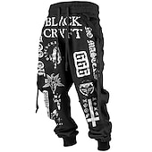 cheap Sweatpants-Letter Totem Vintage Abstract Men&#039;s 3D Print Sweatpants Joggers Pants Trousers Outdoor Street Casual Daily Polyester Black Navy Blue Brown S M L Mid Waist Elasticity Pants