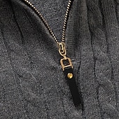 baratos suéter pulôver masculino-Homens Pulôver suéter Suéter de malha Suéter com zíper de um quarto Estriado Cabo Tricotar Tops regulares Tricotado Tecido Quarter Zip Mantenha Quente Contemporâneo Moderno Casual Roupa Diária Roupa