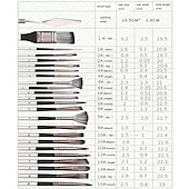 cheap Art &amp; Painting Supplies-Art 24 Pieces Paint Brush Set Enhanced Synthetic Brush Set with Cloth Roll and Palette Knife for Acrylic, Oil, Water