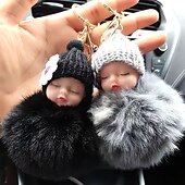 halpa Riipukset ja koristeet-söpö pompon nukkuva vauva nukke auton avaimenperä luova auton avaimenperä auton avaimenperä laukku riipus