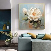 preiswerte Blumen-/Botanische Gemälde-Handgefertigtes Ölgemälde auf Leinwand, Wandkunst-Dekor, originales Blumengemälde in voller Größe für die Inneneinrichtung mit gespanntem Rahmen, ohne Innenrahmen-Gemälde